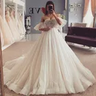 Винтажные Свадебные платья Vestido de Noiva 2021, кружевное бальное платье с рукавом-бицепсом, платье для невесты, для церкви, страны, женское платье