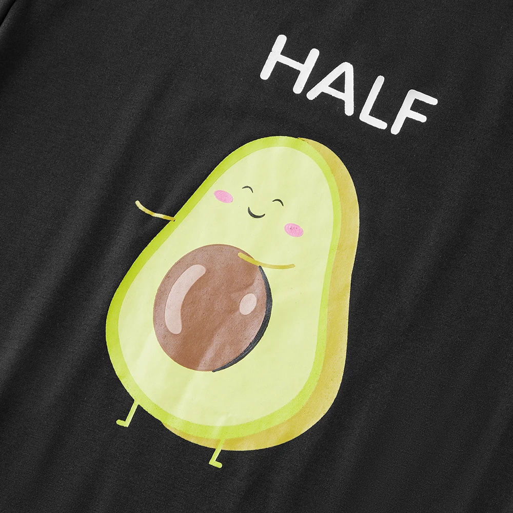 OEAK/Семейные комплекты парные футболки с коротким рукавом и принтом авокадо для