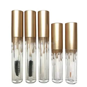 Пустая тушь для ресниц 3,5 мл, Золотая туба для подводки, пустая туба для блеска для губ, косметический контейнер, маленькая упаковка для подводки 2,5 мл, 50 шт.