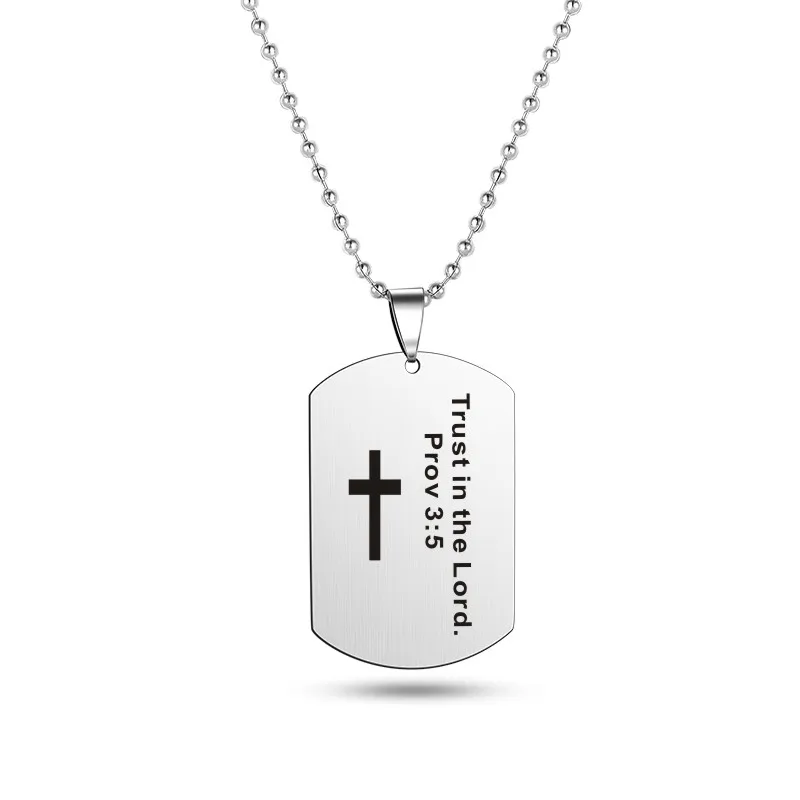Ожерелье из нержавеющей стали с христианским крестом модное колье гравировкой в