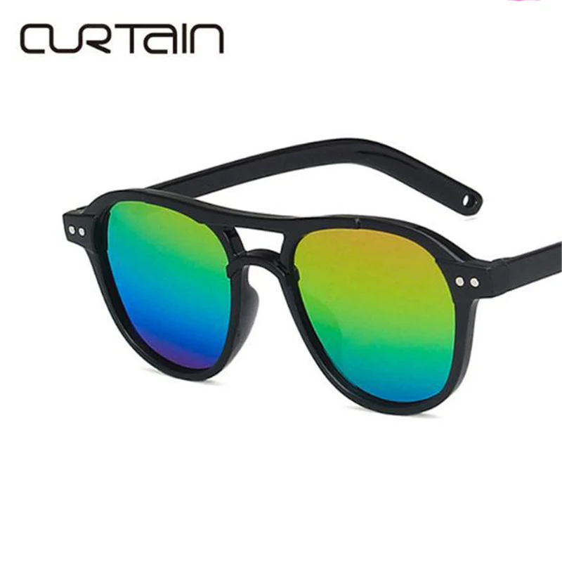 Модные солнцезащитные очки для мальчиков и девочек детские круглой формы в стиле