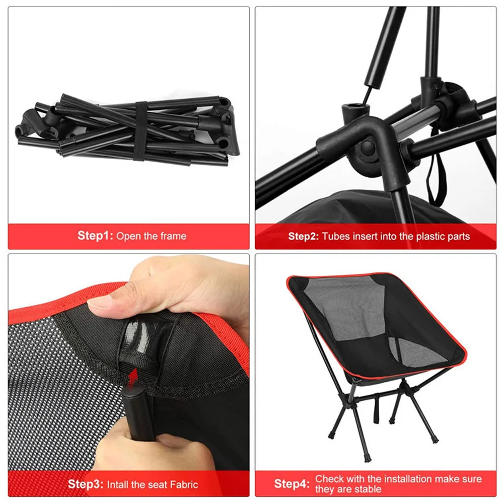 

Folding Camping Chair Ultralight Outdoor Hiking Beach Picnic BBQ Portable Seat Fishing Chair Furniture