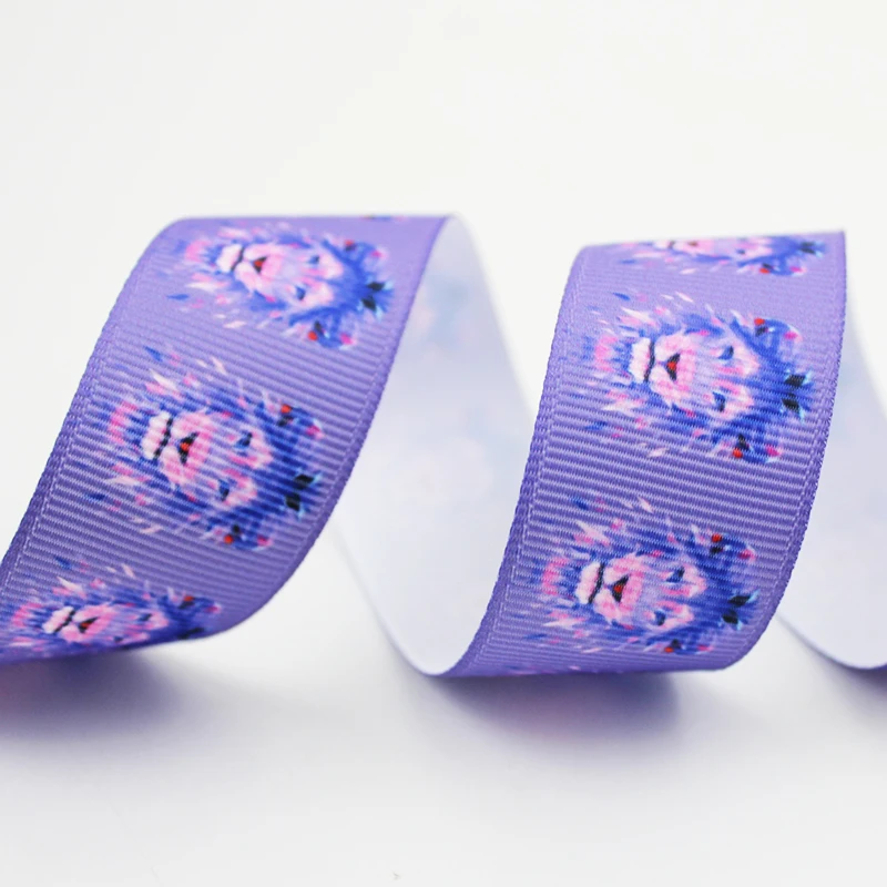 20 ярдов фиолетовая корсажная лента из полиэстера с принтом льва 22 мм | Дом и сад