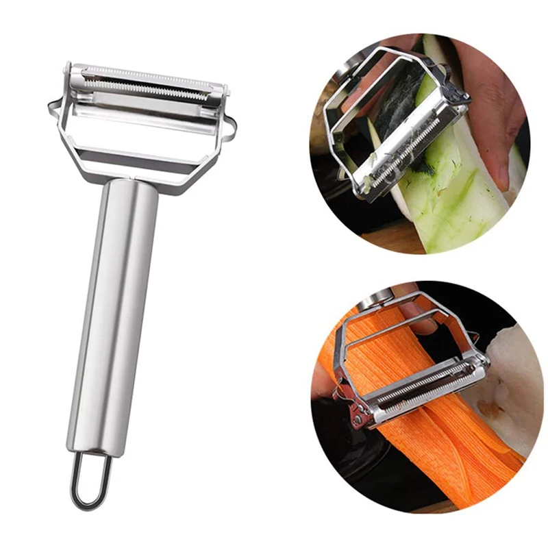 2 In1 Нержавеющая сталь картофеля Терка жульен овощечистка Кухня аксессуары