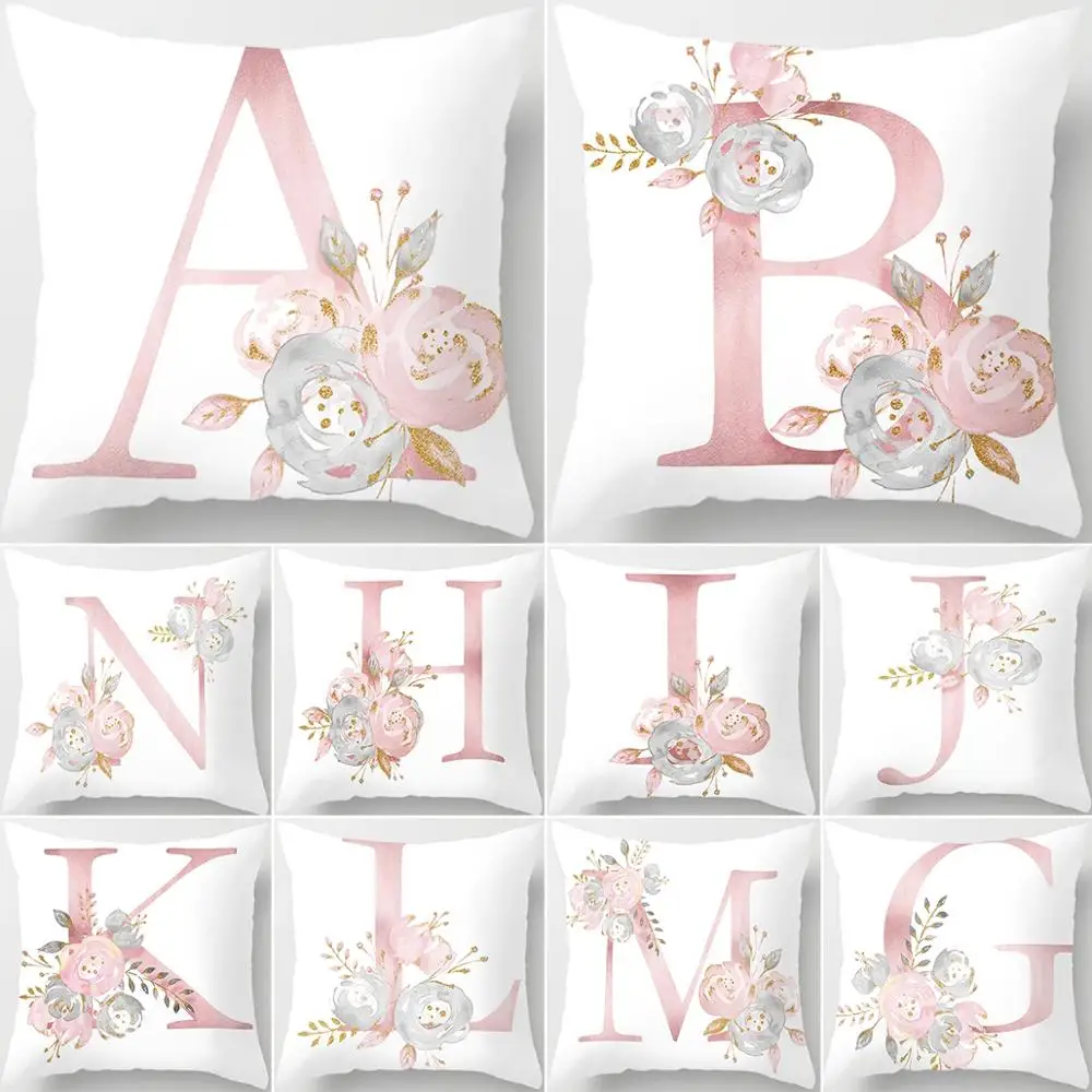 

Pink Letter Cushion Cover Decorative Pillow Cover Home Decor Sofa Living Room Pillowcase For Sofa Pillowcover Coussin Cojines