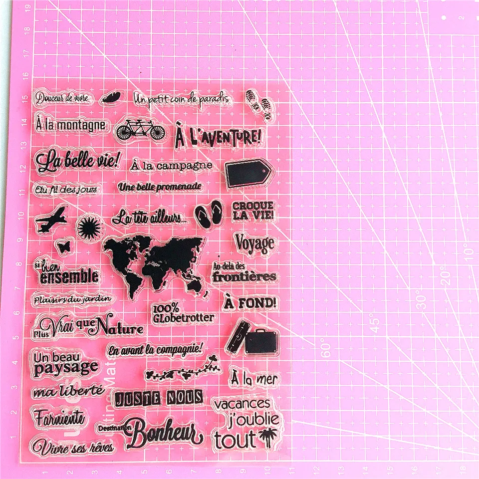 11*16 французские дорожные прозрачные штампы для рукоделия скрапбукинга