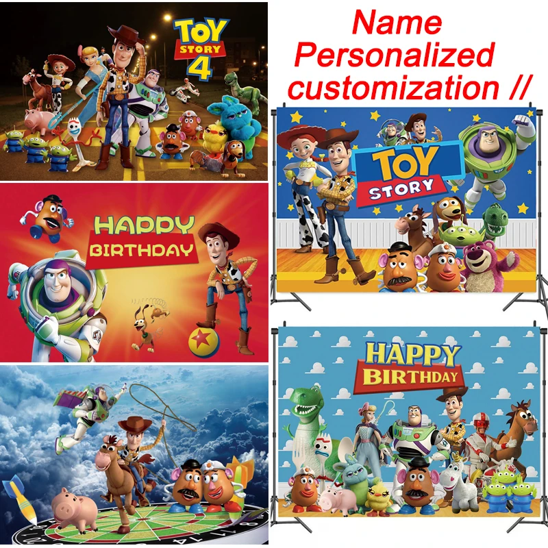 

Toy Story Birthday Party Backdrop Photo Photography for Boys Kids Birthday Story Party Decor Cake Dessert Table Photo Background