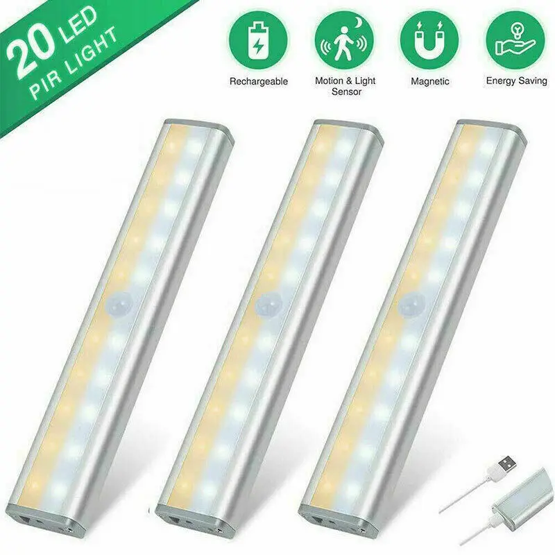 Беспроводной ночник с 20 светодиодный и зарядкой через USB светильник пассивным ИК