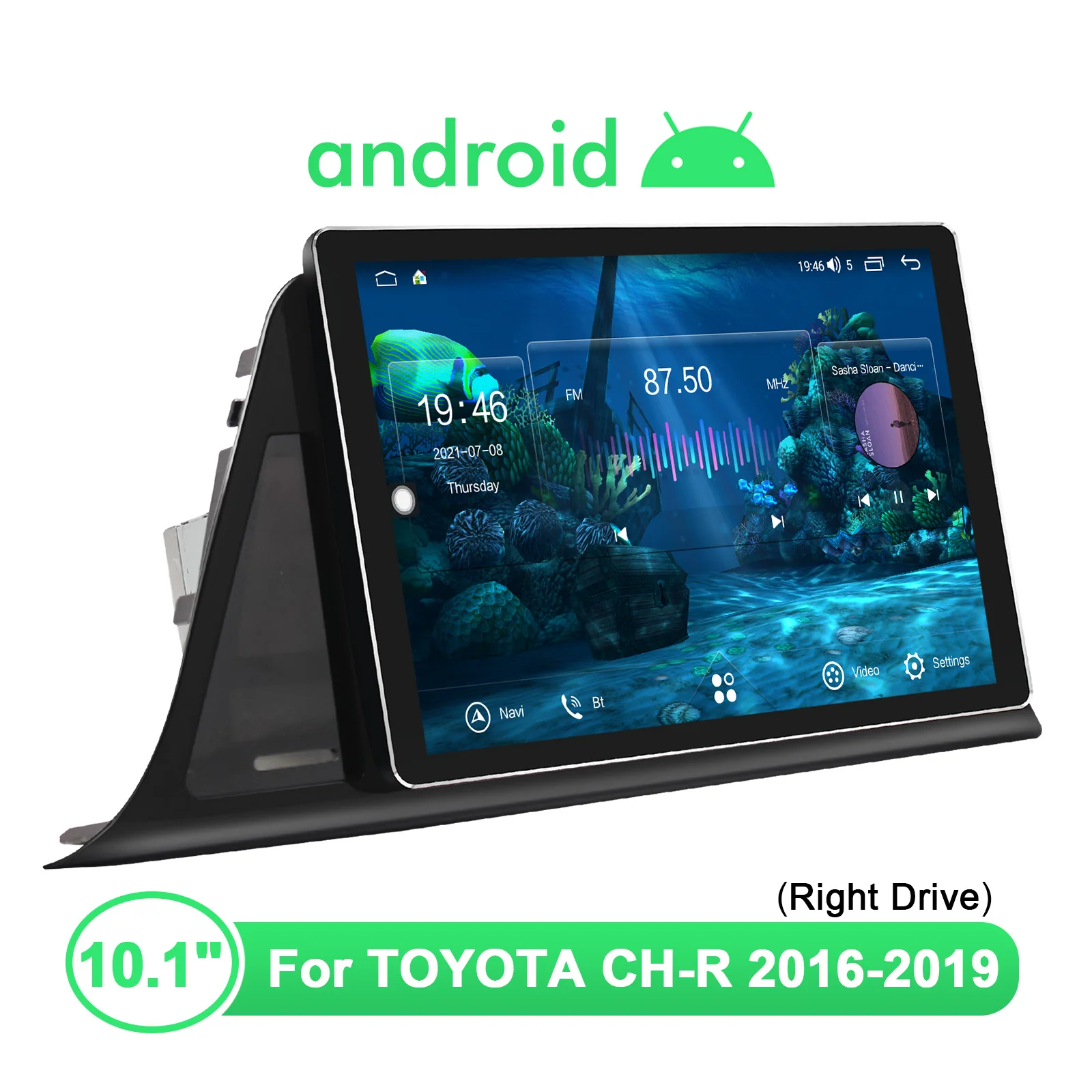 구매 JOYING 1280*800 IPS 10.1 '안드로이드 10 카 네비게이션 시스템 도요타 CH-R 2016-2019 (오른쪽 드라이브) 에 대한 무선 안드로이드 자동 Carplay