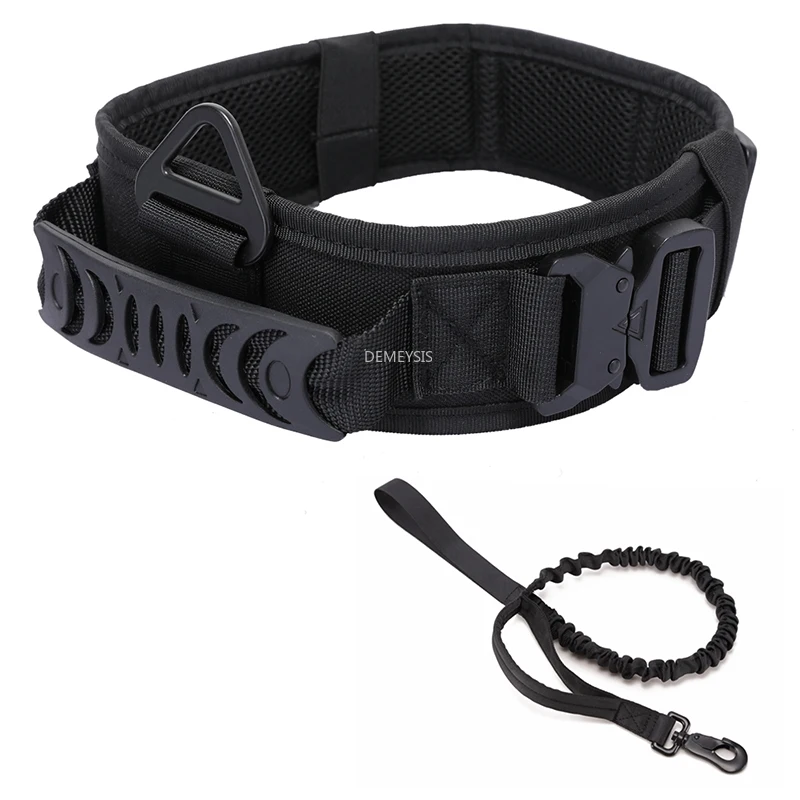 

Tactical Pet Collar Adjustable Quick Release Training Walking Hiking Dog Collars Sling Nylon Control Handle Army Military Leash