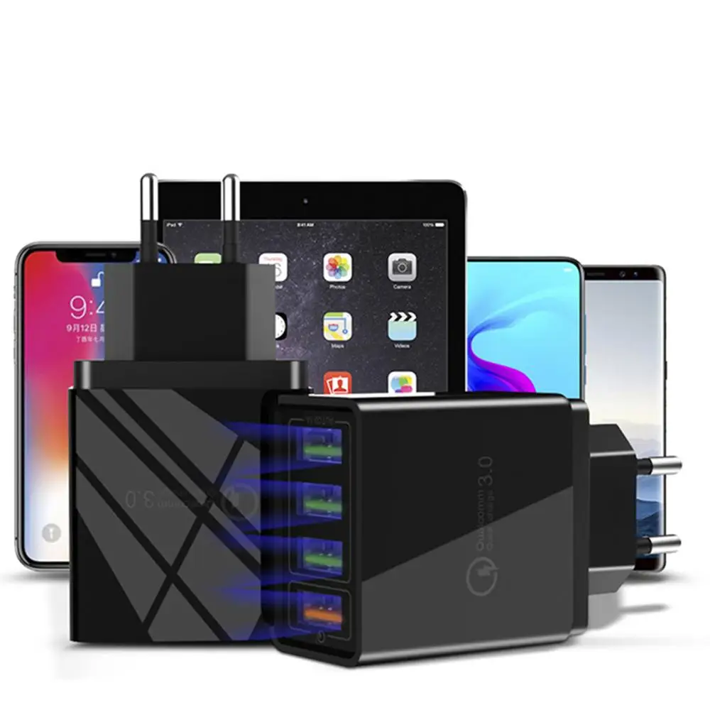 Новое зарядное устройство с 4 портами USB для Samsung/iPhone/Huawei стены мобильный телефон