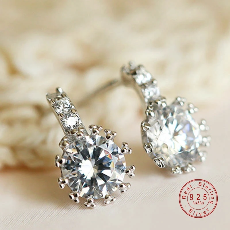 Женские винтажные серьги с кубическим цирконием роскошные серебряные