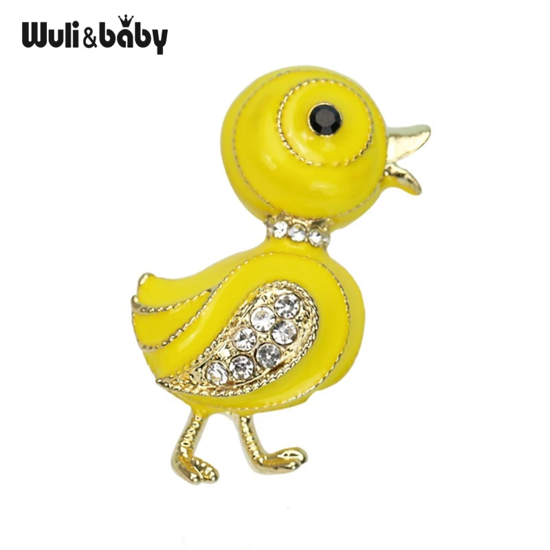 Милая желтая эмалированная брошь Wuli &amp baby в виде утки для женщин и девочек