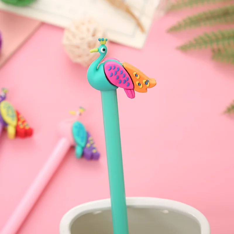 Гелевая ручка с рисунком павлина 2 шт. | Канцтовары для офиса и дома