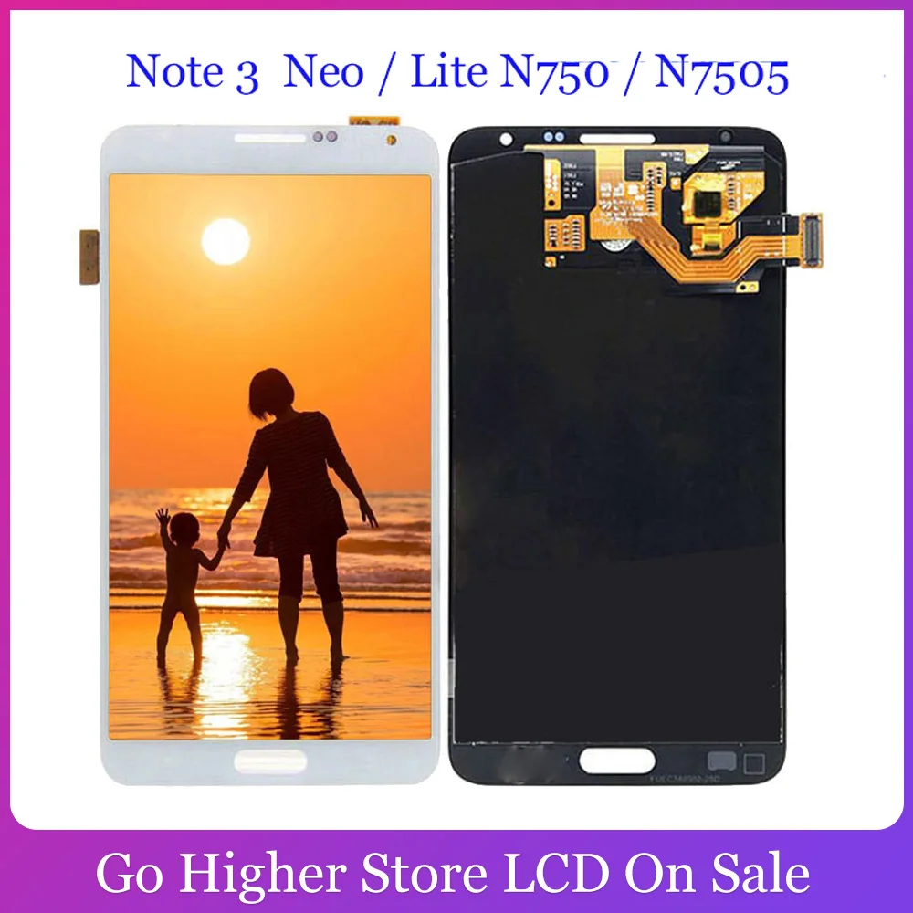 5.5&quot White For Samsung Galaxy Note 3 Note3 Neo Mini Lite N750 N7502 LCD Display Touch Screen Digitizer Assembly | Мобильные