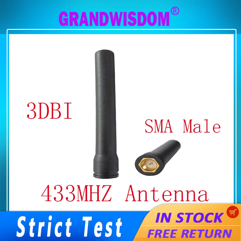 

433MHz antenna LORA 3dbi SMA Male Connector 433 mhz antena rubber 433m antenne for wireless watermeter Gasmeter Lorawan Emeter