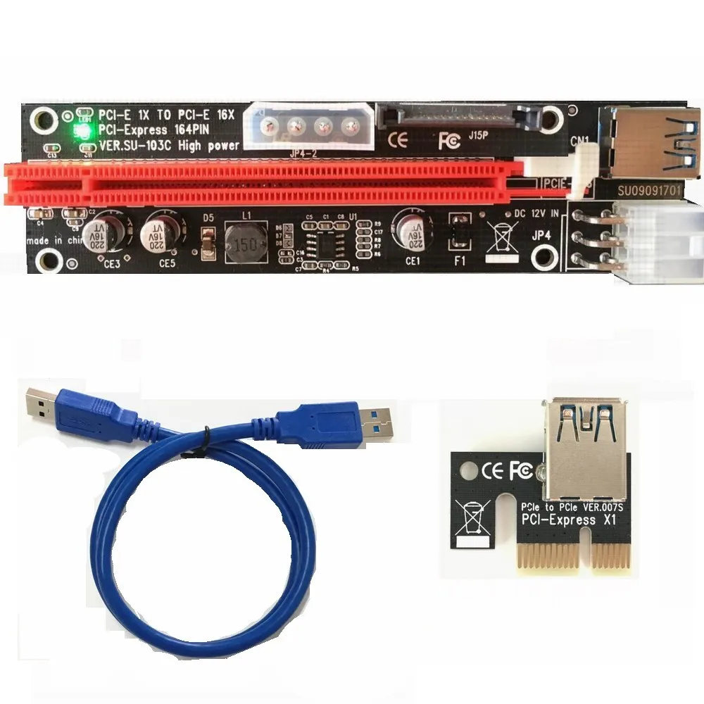 PCI-E 1X до 16X светодиодная карта расширения PCI Express PCIe GPU удлинитель кабеля адаптера