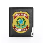 Полиция, федеральная Республика, Бразилия, мужской кошелек, кожаный, для мужчин и женщин, подвеска, двойной держатель для кредитных карт, короткий кошелек для мужчин