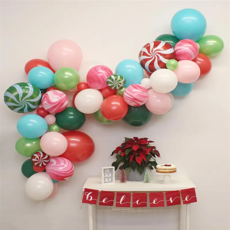 80 шт./компл. Рождественские шары гирлянды с конфетами праздничные украшения для