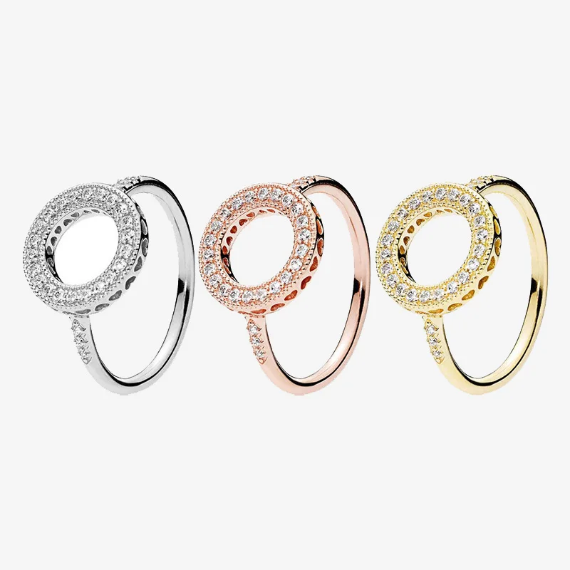 

925 Sterling Silver Pan Ring Creative Cut Out Glittering Ring For Women Wedding Party Gift Fashion Jewelry