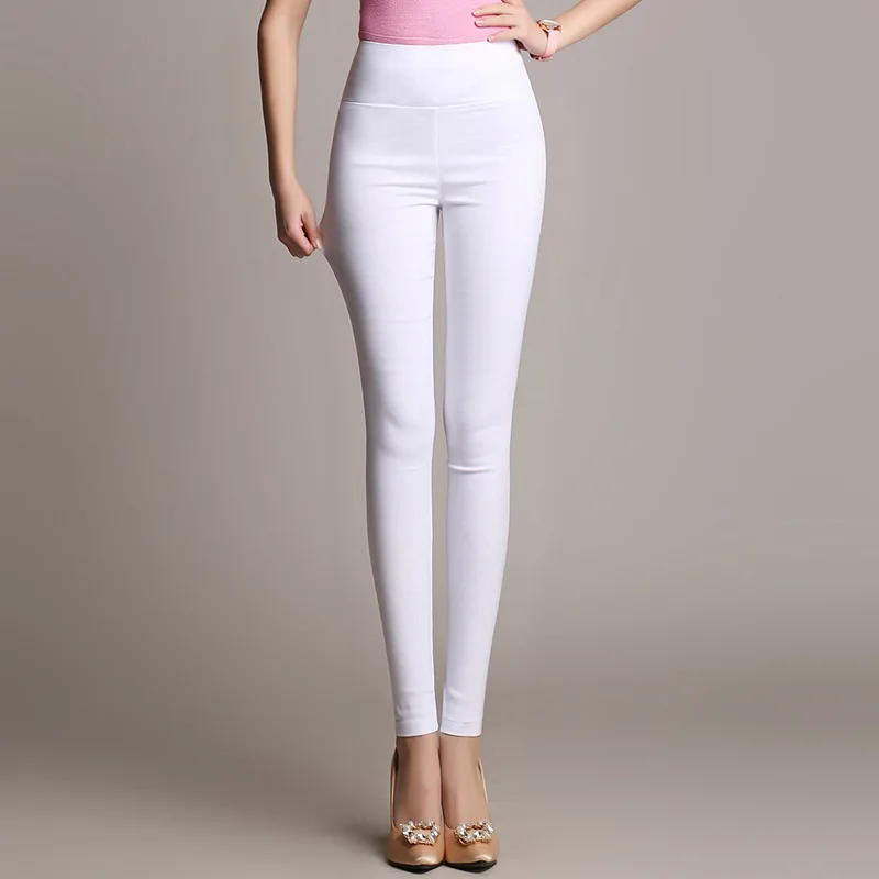 

Winter Plus Size Women's Pants Fashion Candy Color Skinny High Waist Elastic Trousers Fit Lady Pencil Pants S-6XL15