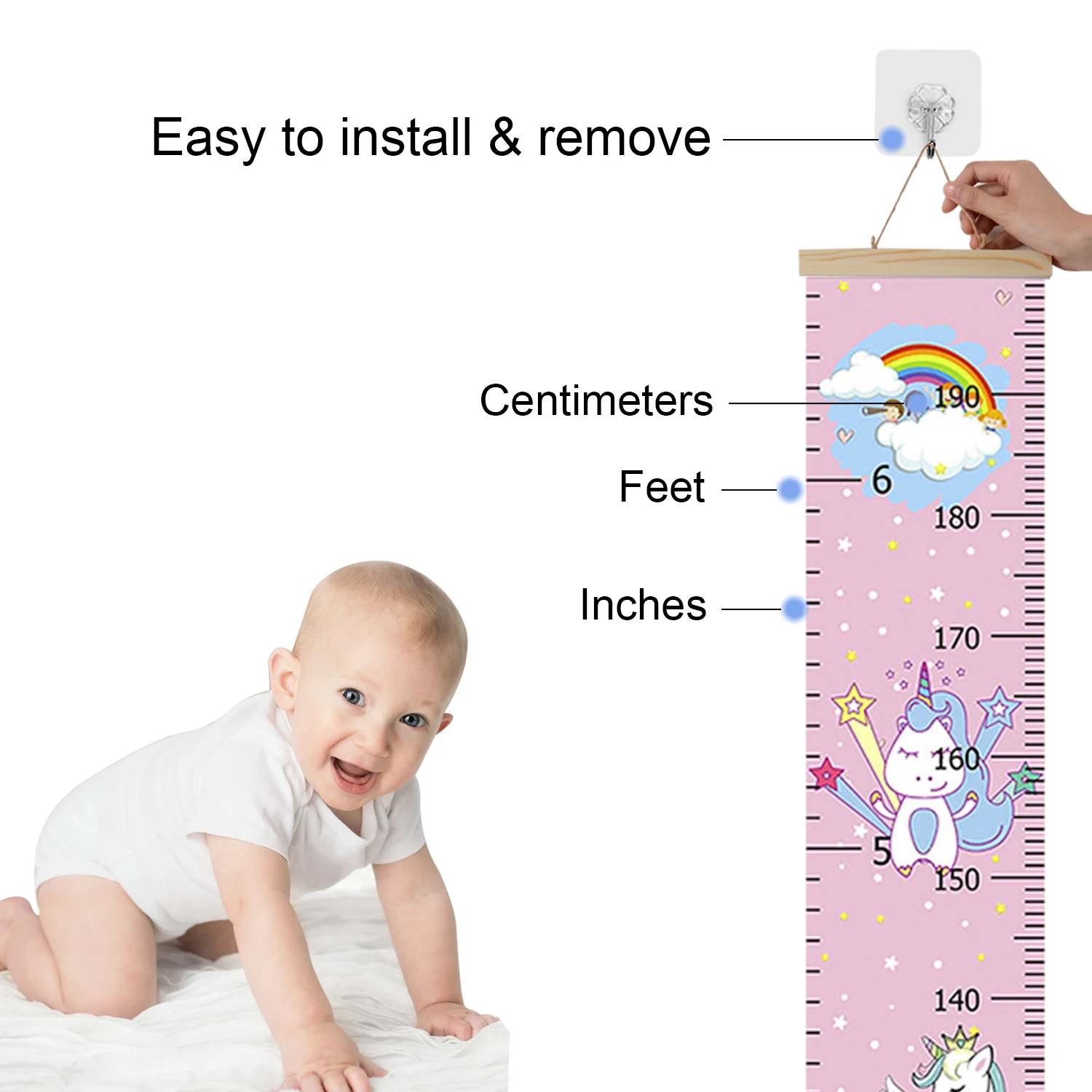 Таблица роста для детей настенная со съемной высотой мальчиков и девочек