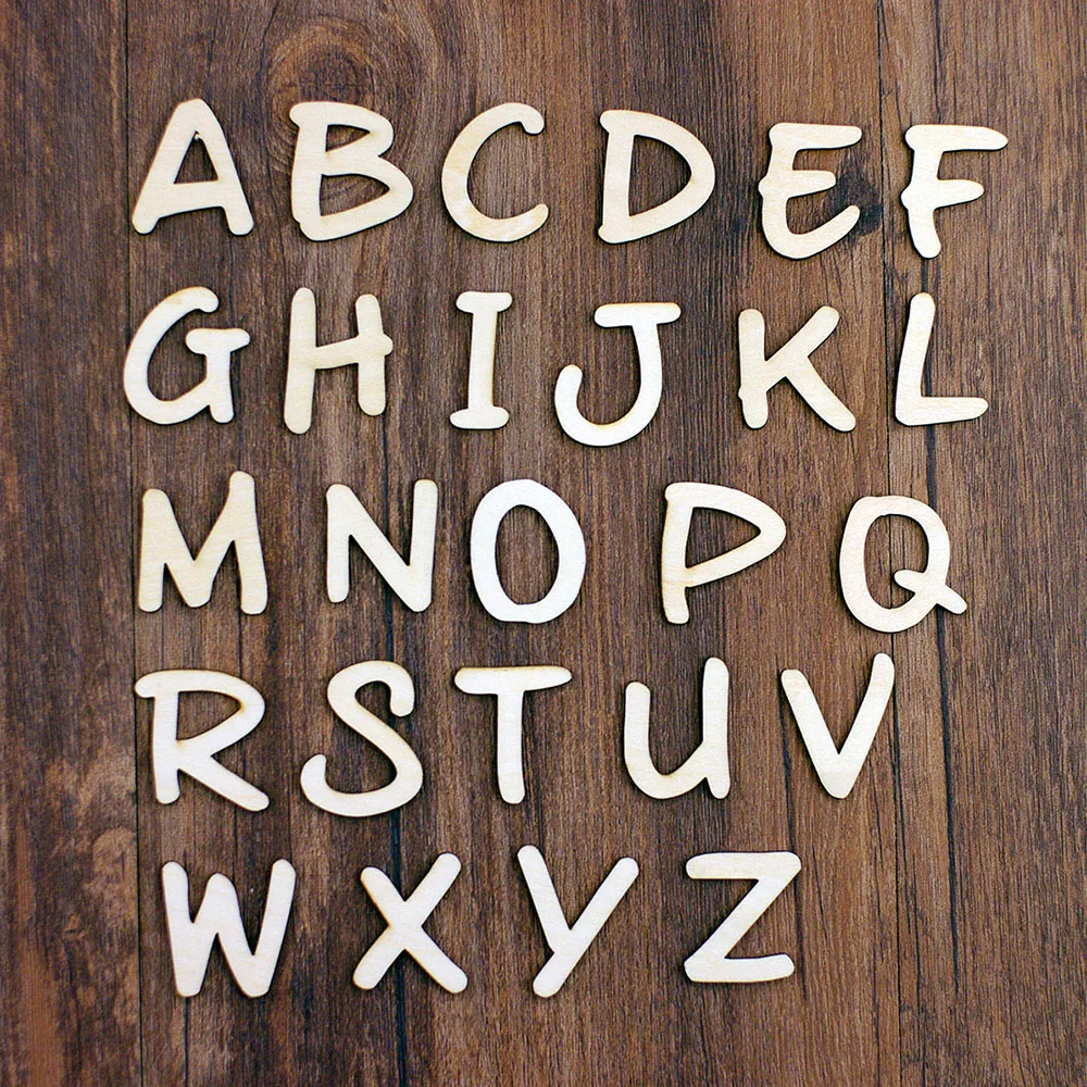 

Wooden Letters 2021 New 52Pcs/Lot A-Z English Cute Uppercase Words For DIY Scrapbookig Crafts Paper Card Decoration Wood WF297
