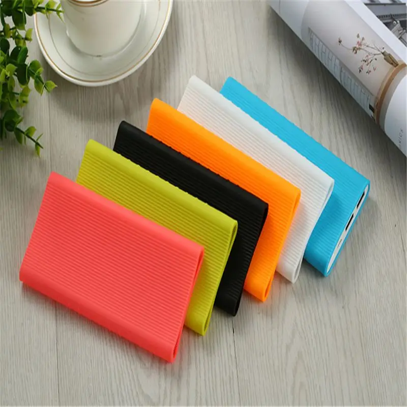 Silicone Protector Case Cover For Xiao mi Power Bank 2 10000 mAh Dual USB Port Skin Shell Sleeve bank Model PLM09ZM |