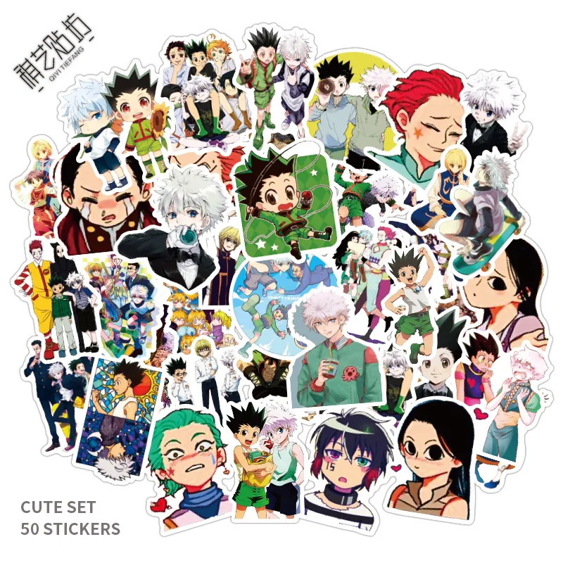 

50 шт./лот HUNTER X HUNTER Аниме наклейки, водонепроницаемая ПВХ наклейка для автомобиля, ноутбука, чемодана, скейтборда, мотоцикла для детей