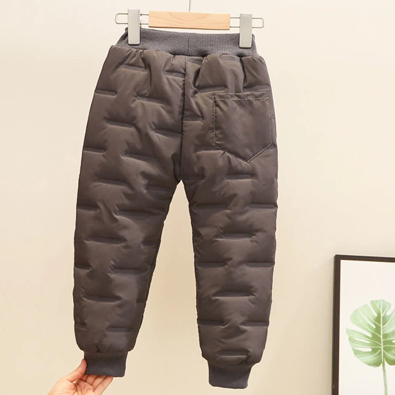 

Winter Polyester Boy Trousers New 2021 Plus Velvet Thickening Fashion Keep Warm Elastic Waist Casual Handsome Children Pants