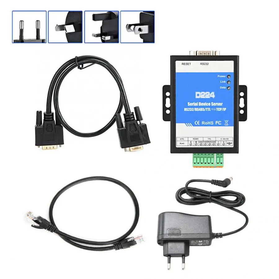 WiFi Серийный Сервер устройства D224 RS485/232/TTL к TCP/IP последовательный порт Ethernet