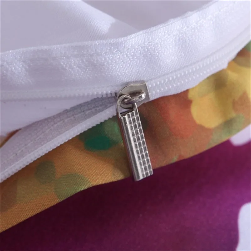 

COLORFUL BEDDING SET WATERCOLOR SPLASH QUALITY COVER HOME KING QUEEN SIZE SOFT WHITE DUVET COVER AND PILLOWCASE