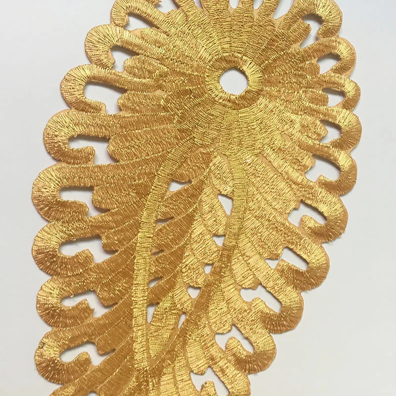 1 шт. Золотой Серебряный Большой Веерообразный тканевый патч этнический стиль