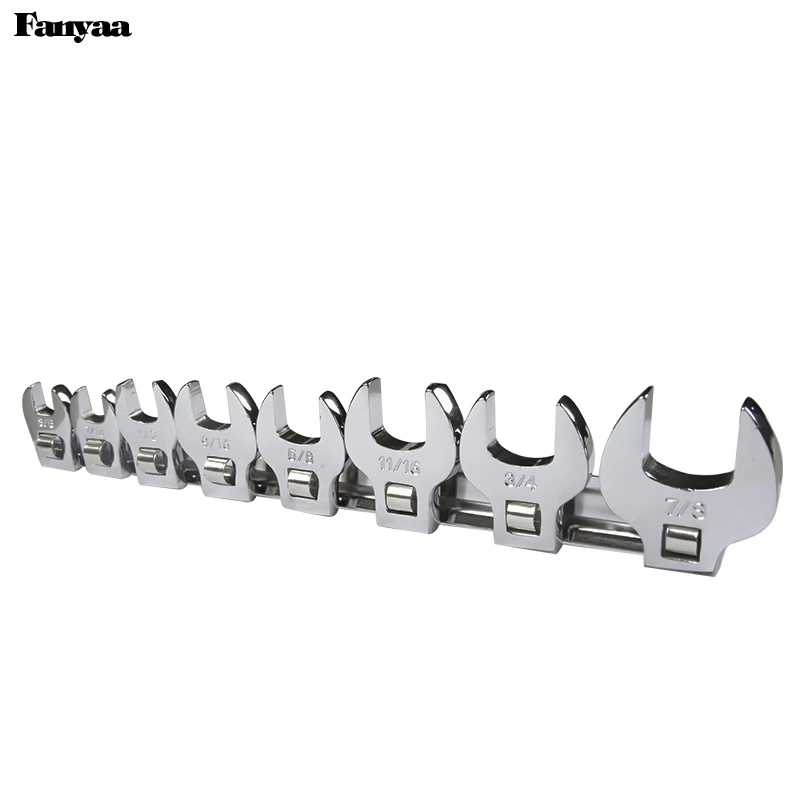 Fanyaa Hand Tool 3/8 Inch Drive Crowfoot Imperial Wrench Set 8-Piece Opening Size - 5/8 7/8 Made In Taiwan |