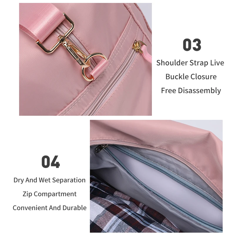 Outdoor Waterproof Nylon Sports Gym Bags Women Shoes Compartment Sport Bags Men Training Fitness Bag 2021 Yoga Running Handbag