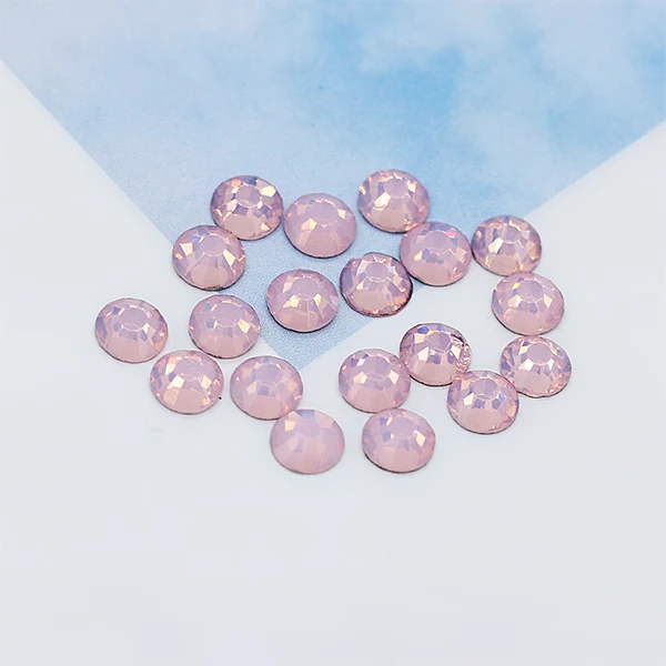 pink opal 144p 5A SS12-ss30 41-Цвета гладить на Стразы с прямой основой с украшением в виде кристаллов Стразы с плоской задней частью, горячая фиксация, супер яркие Стразы Стекло камень для одежды ремесло - Цвет: pink opal