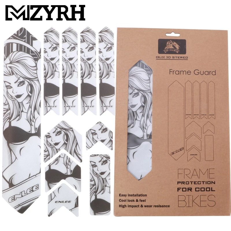 

3D Bicycle Paster Frame Scratch-Resistant Protector MTB Best Glue Removeable Stickers Anti-Skid Push Guard Frame Cover
