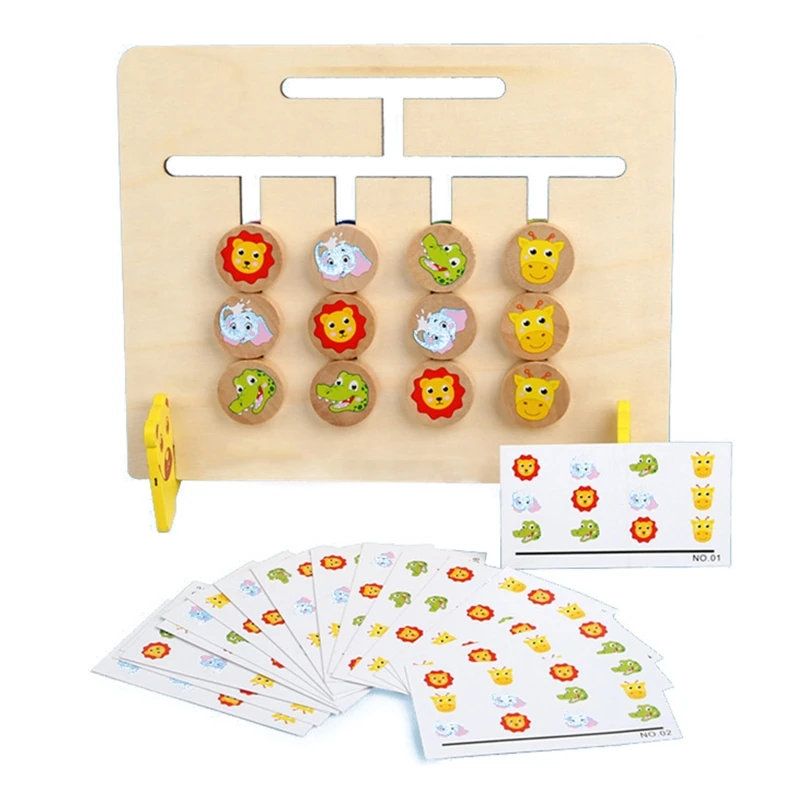 

Montessori Toy Colors and Animal Double Sided Matching Game Logical Reasoning Training Kids Educational Toys Children Toy L4MC