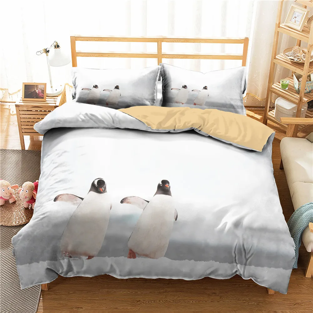 3D комплект постельного белья с принтом пингвина одеяло изображением животных