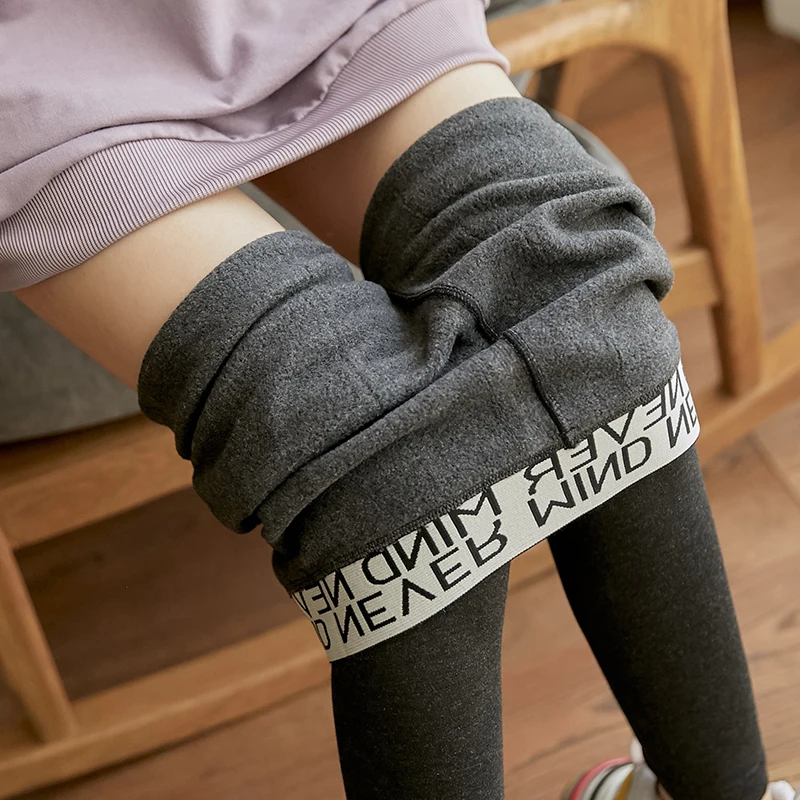 

Sexy Pantyhose New Letter Waist Sports Winter Tights Plus Velvet Thickening Leggings Women Stretch Outer Wear One-Piece Pants