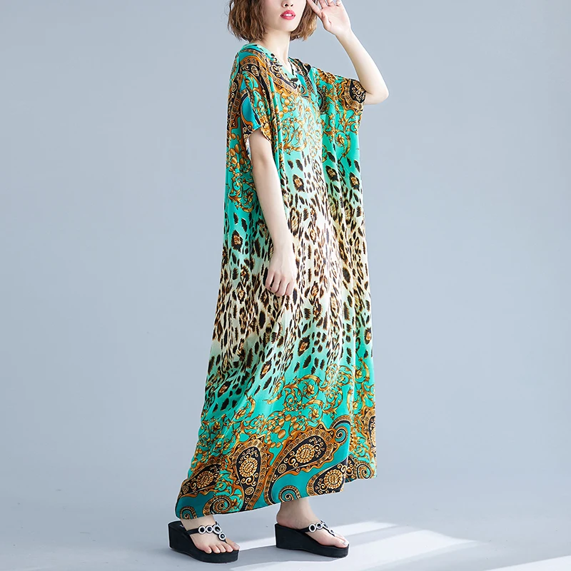 Богемные платья Свободное длинное платье макси винтажное с рукавами летучая