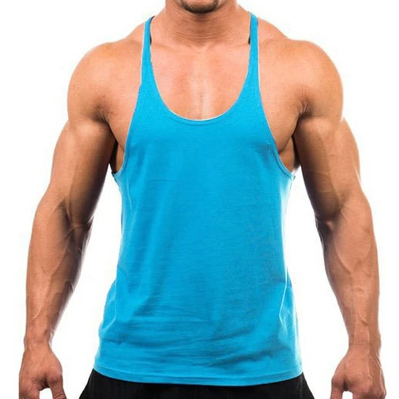 New Fashion Cotton Sleeveless Shirts Tank Top Men Fitness Shirt Mens Singlet Bodybuilding Workout Gym Vest Fitness Men images - 6