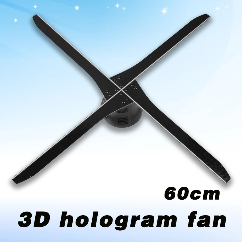 60 см четыре лезвия 3d голограмма проектор светодиодный вентилятор рекламный