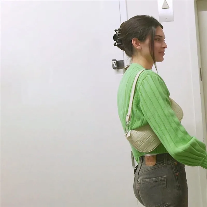 

Echoine Women Sweater Knit Cardigan Long Lantern Sleeve Pleated Button Stylish Crop Tops Outwear Highstreet Jumper Fancy Clothes