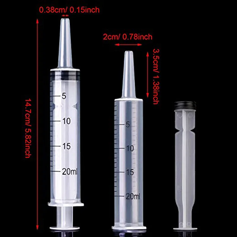 5 шт в упаковке 20 мл большой шприц с измерением безо иголки Пластик дозирования