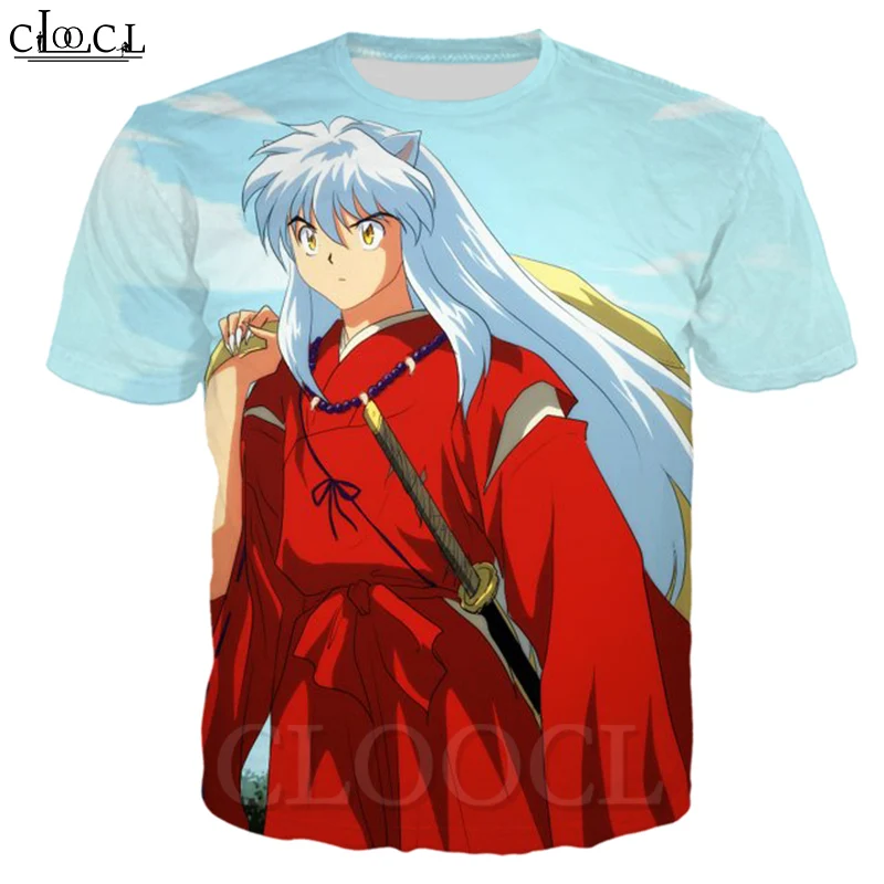 Унисекс футболки CLOOCL с японским аниме Inuyasha повседневные в стиле хип хоп футболка