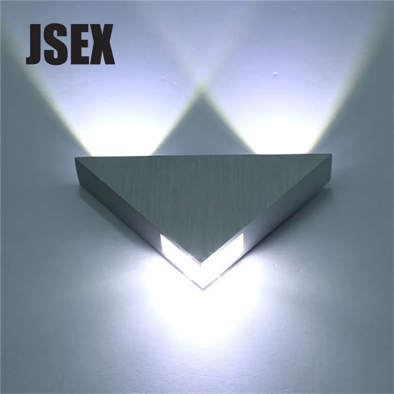 

Indoor LED Lighting Aluminium 3W Wall Lamp Triangle Shape Modern Bedroom Beside Light for Home Decor AC110V 220V