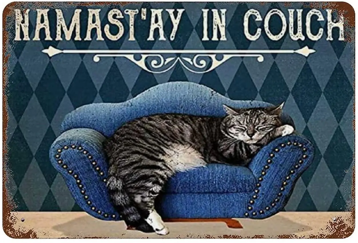 JEFCY кошка в кушетке винтажные металлические жестяные знаки Настенный декор бар