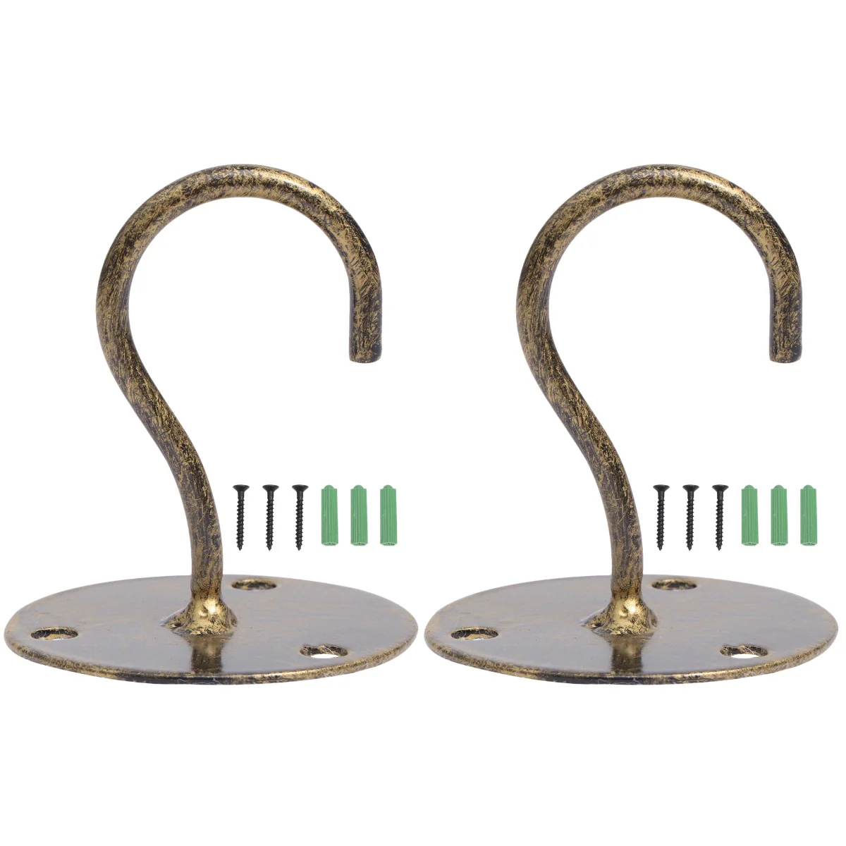 

2pcs Overhead Hooks Cabinet Floor Hooks Porch Wardrobe Hook Lantern Mosquito Net Ceiling Hooks Small Elephant Trunk Shaped