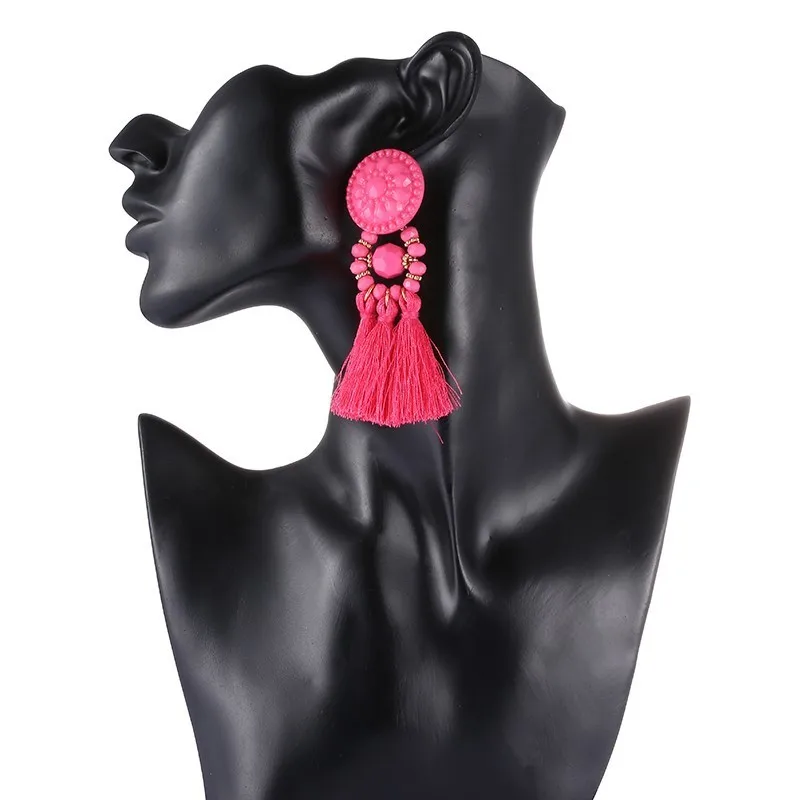 Длинные серьги-подвески с бахромой для женщин серьги-кисточки женские |